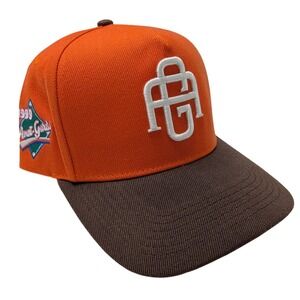 Vintage 1999 Avant Garde Snapback Hat Orange Brown AG Logo Streetwear Cap